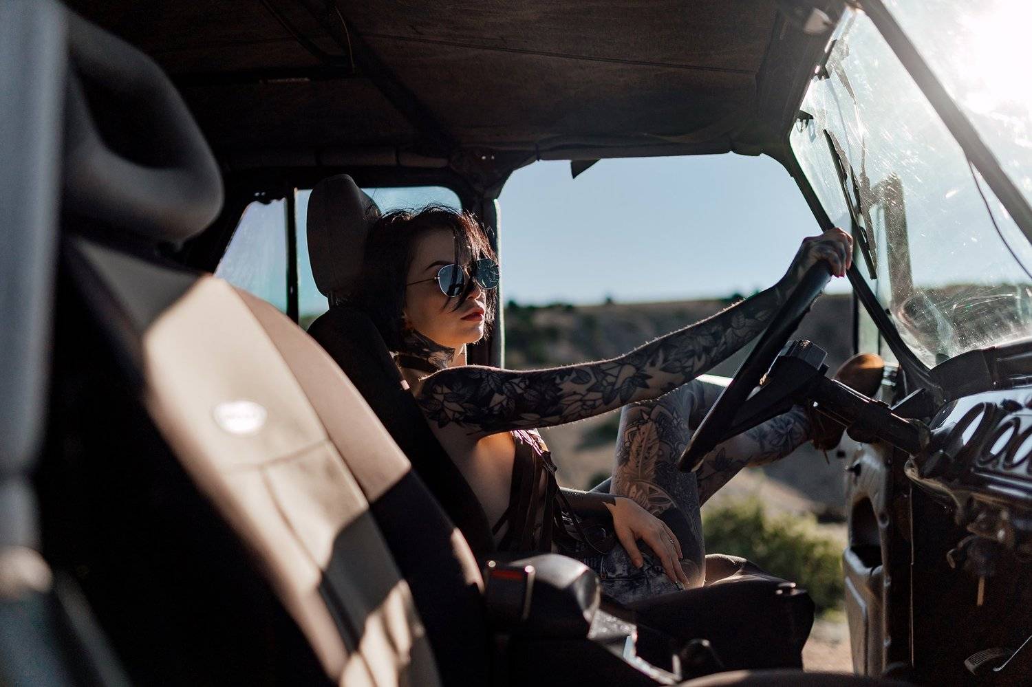 summer, car, girl, tatto, driver, sunglasses, Николай Новиков