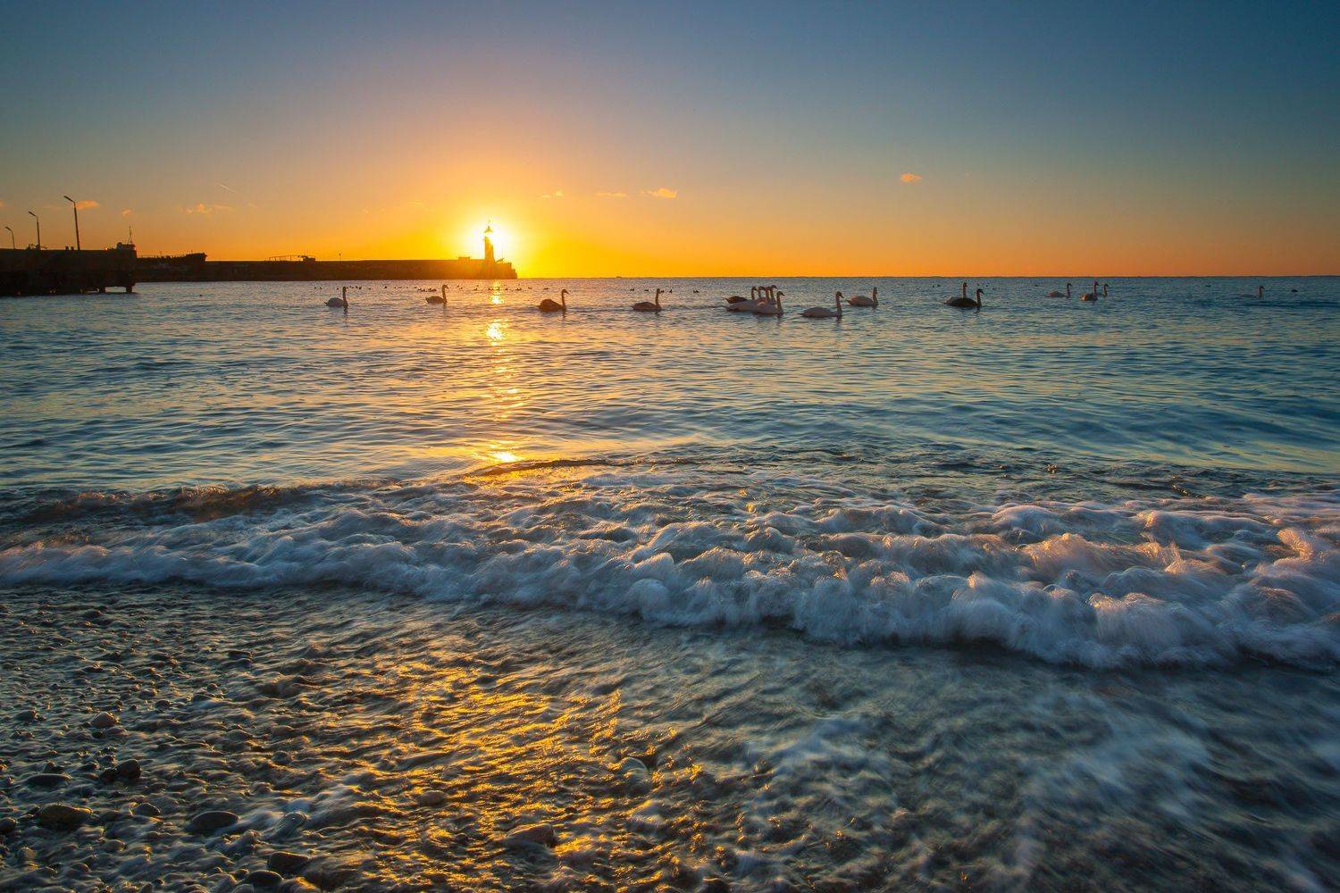 ялта, набережная, лебеди, крым, лето в ялте, черное море, ялтинский маяк, маяк, набережная ленина, ялтинский залив, ай-тодор, мыс ай-тодор, ласточкино гнездо, Serge Titov
