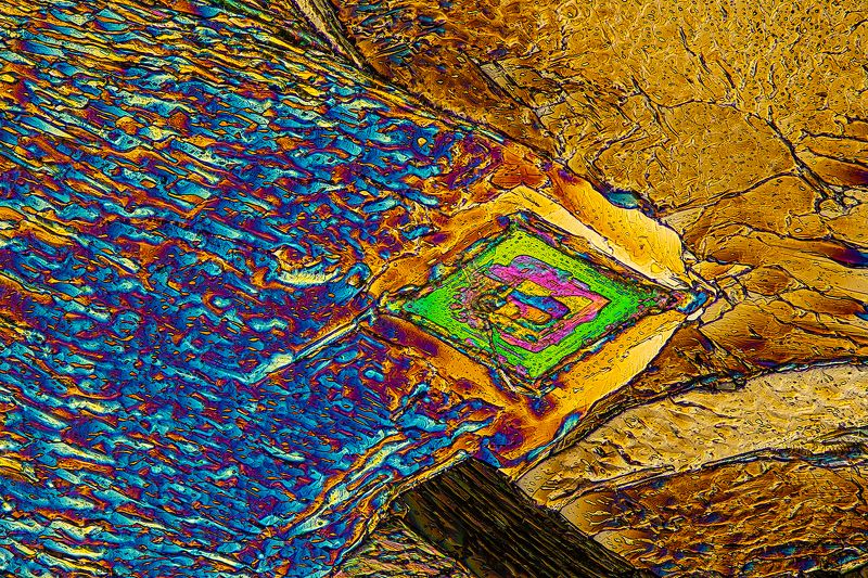 кристалл, crystals, макро, бета аланин, поляризованный свет, супер макро, macro, β-alanine Звездолёт фото превью