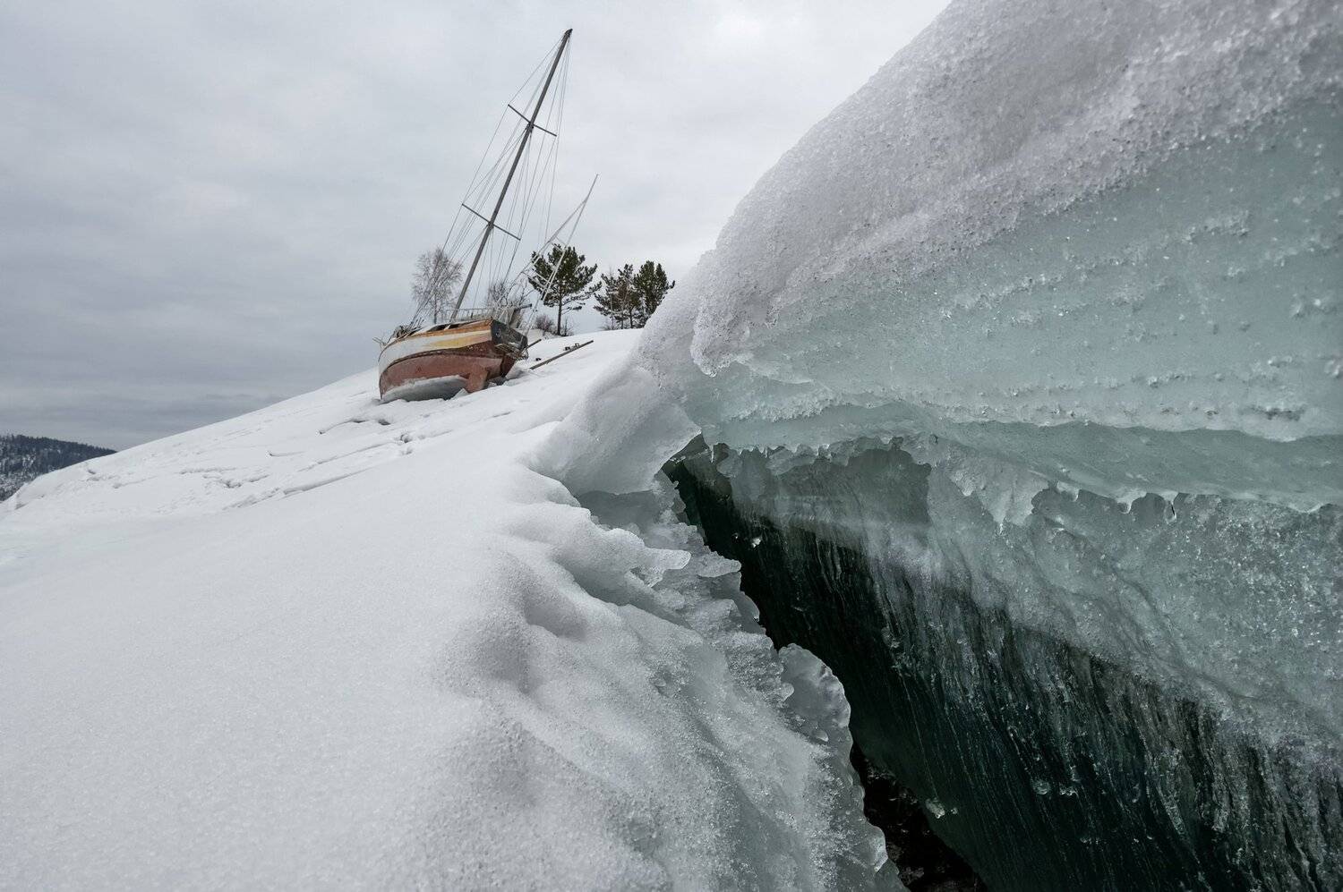 льдина, разлом,лед, яхта., Марина Фомина