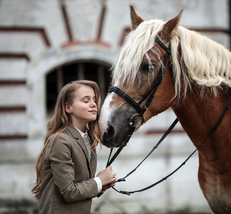 девочка, лошадь,дружба, эмоции,идиллия, природа, girl, horse, friends, nature, emotions Идиллия фото превью