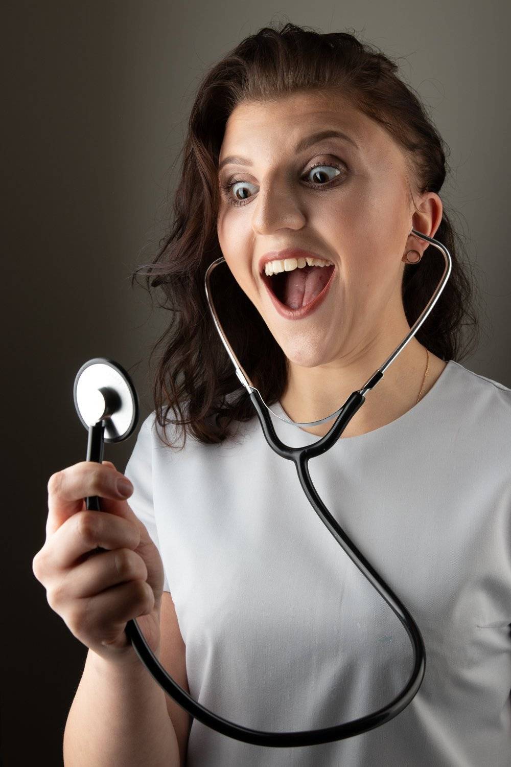 Vertical, One Person, Stethoscope, Photography, Healthcare And Medicine, Close-up, White Background, Young Women, Studio Shot, Equipment, Medical Equipment, Medicine, Care, Medical Exam, Hospital, Portrait, портрет,  медсестра,  бизнес портрет, business p, Виталий Мытник