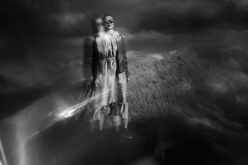 Девушка, чёрно-белые, чб, красота, портрет, bw ******** фото превью