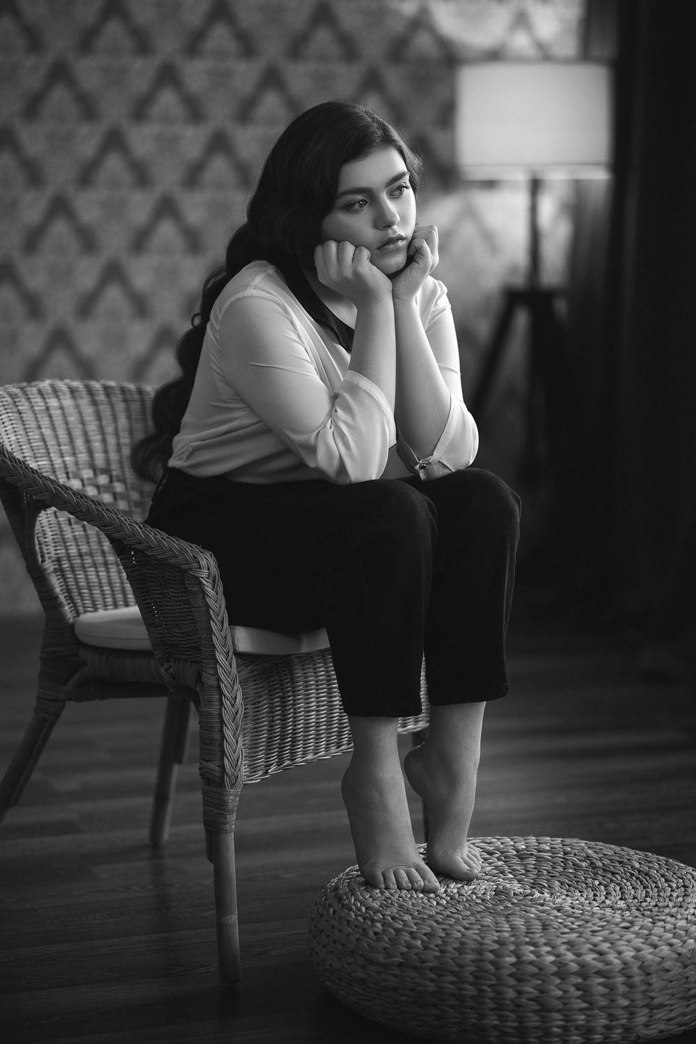 девушка, модель, портрет, фотосессия, макияж, гламур, girl, model, modeling, young, portrait, make-up, glamour, studio, чб, чёрно-белое фото, bw, black and white, творческий портрет, женский портрет, постановка, постановочная фотография, fashion, Владимир Васильев