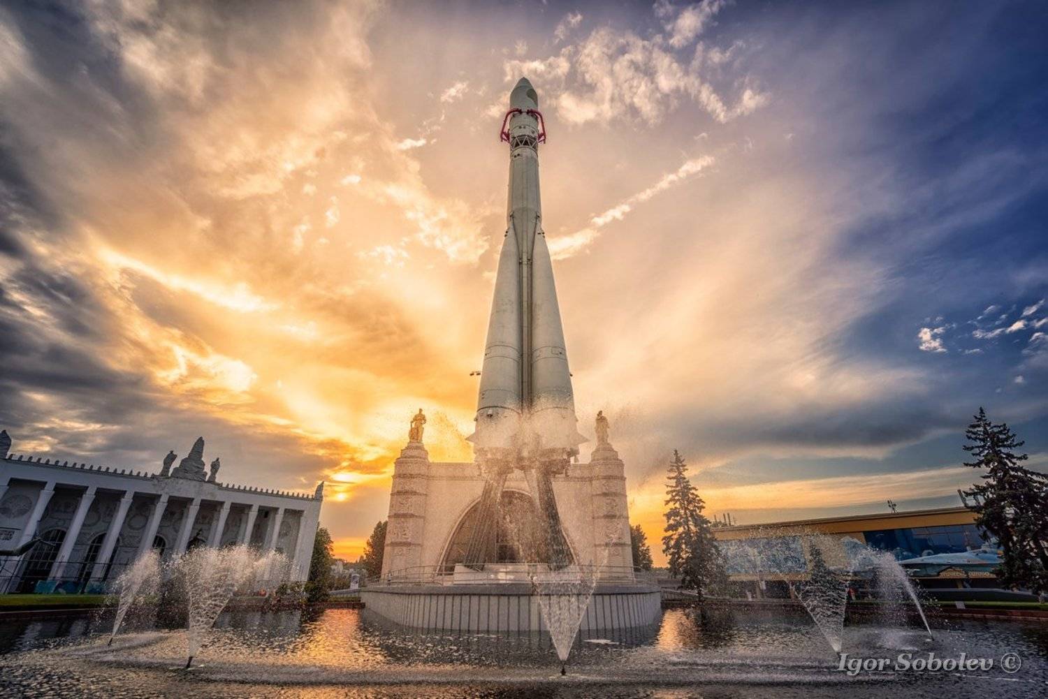 день космонавтики, москва, вднх, закат, Игорь Соболев