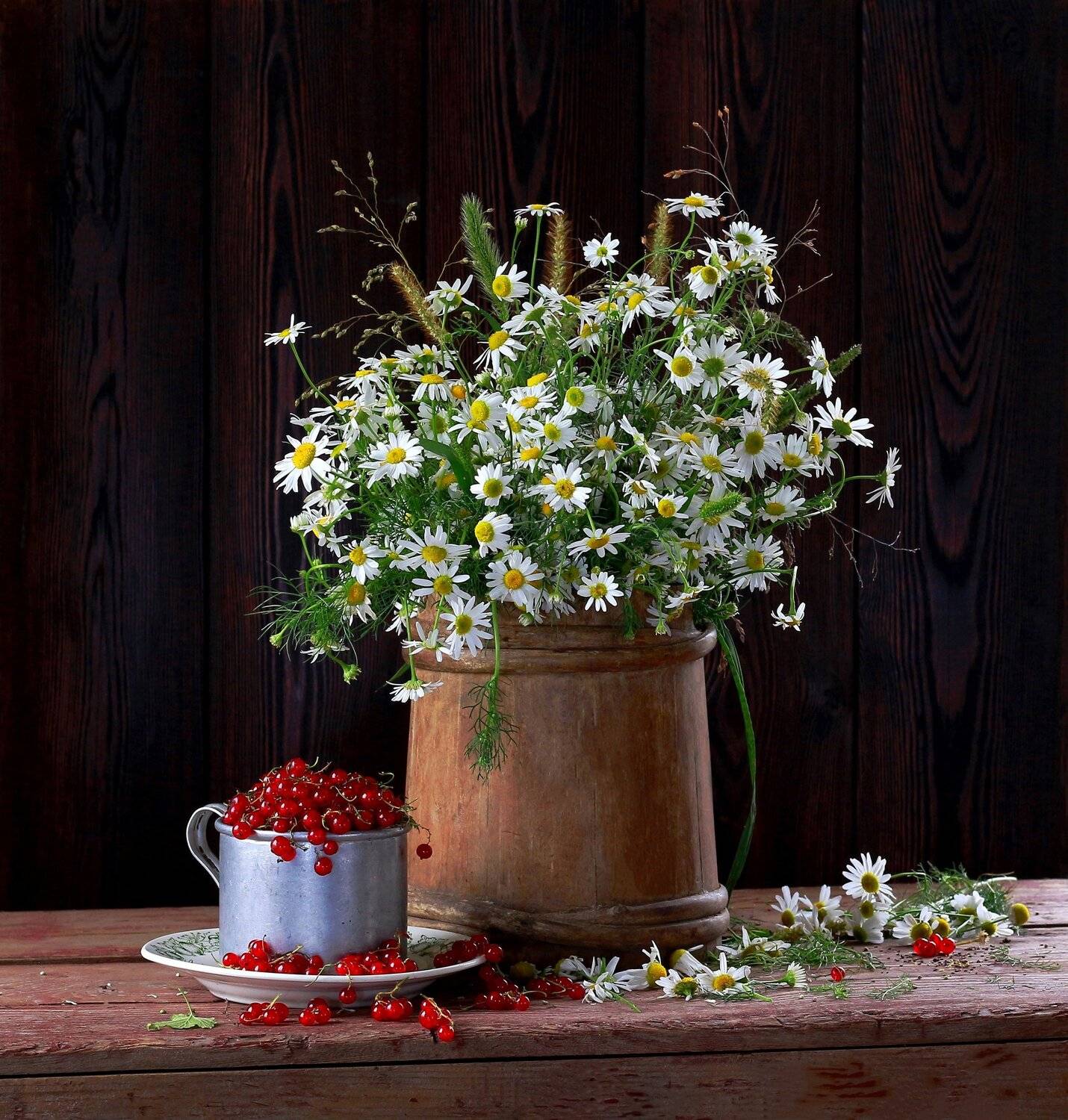 натюрморт, фотонатюрморт, лето, цветы, ромашки, смородина,  наталья казанцева, Наталья Казанцева