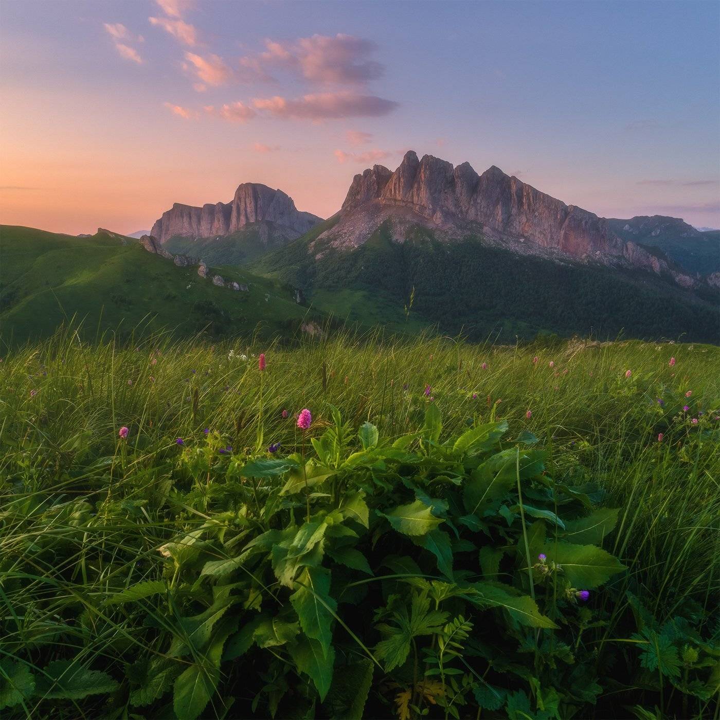 западный кавказ, ачешбок, лето, рассвет, Николай Мысливцев