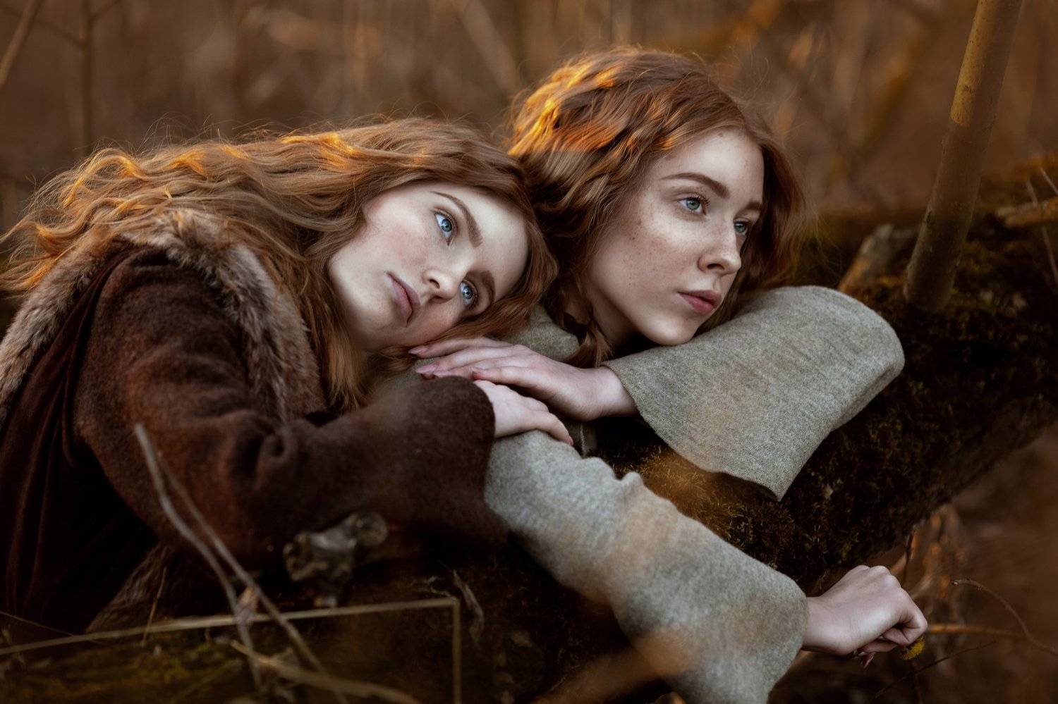 Девушки, сестры, взгляд, sisters, women, Любовь Нова