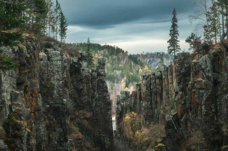 россия, иркутская область, нижнеудинск, водопад, тайга, рассвет, природа, пейзаж, снег, река, осень, ук, уда, каньон Каньон фото превью