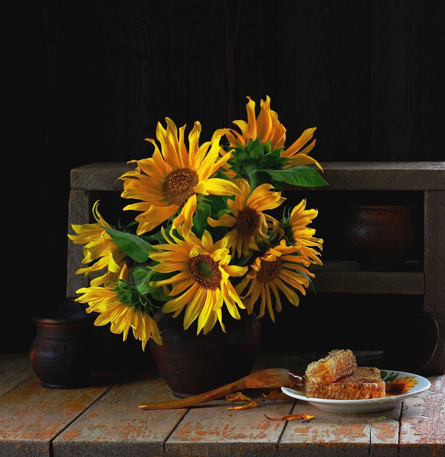 натюрморт, фотонатюрморт, лето, мёд, подсолнухи, наталья казанцева, Наталья Казанцева