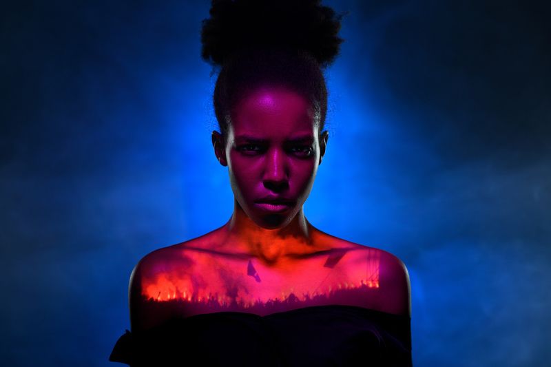 revolution, nikon, projector, nikonphotography, nikonportrait, nikond850, portrait, 105mm, portrait, womenportrait, feminism, woman, afro, female, protest, activist Revolution фото превью