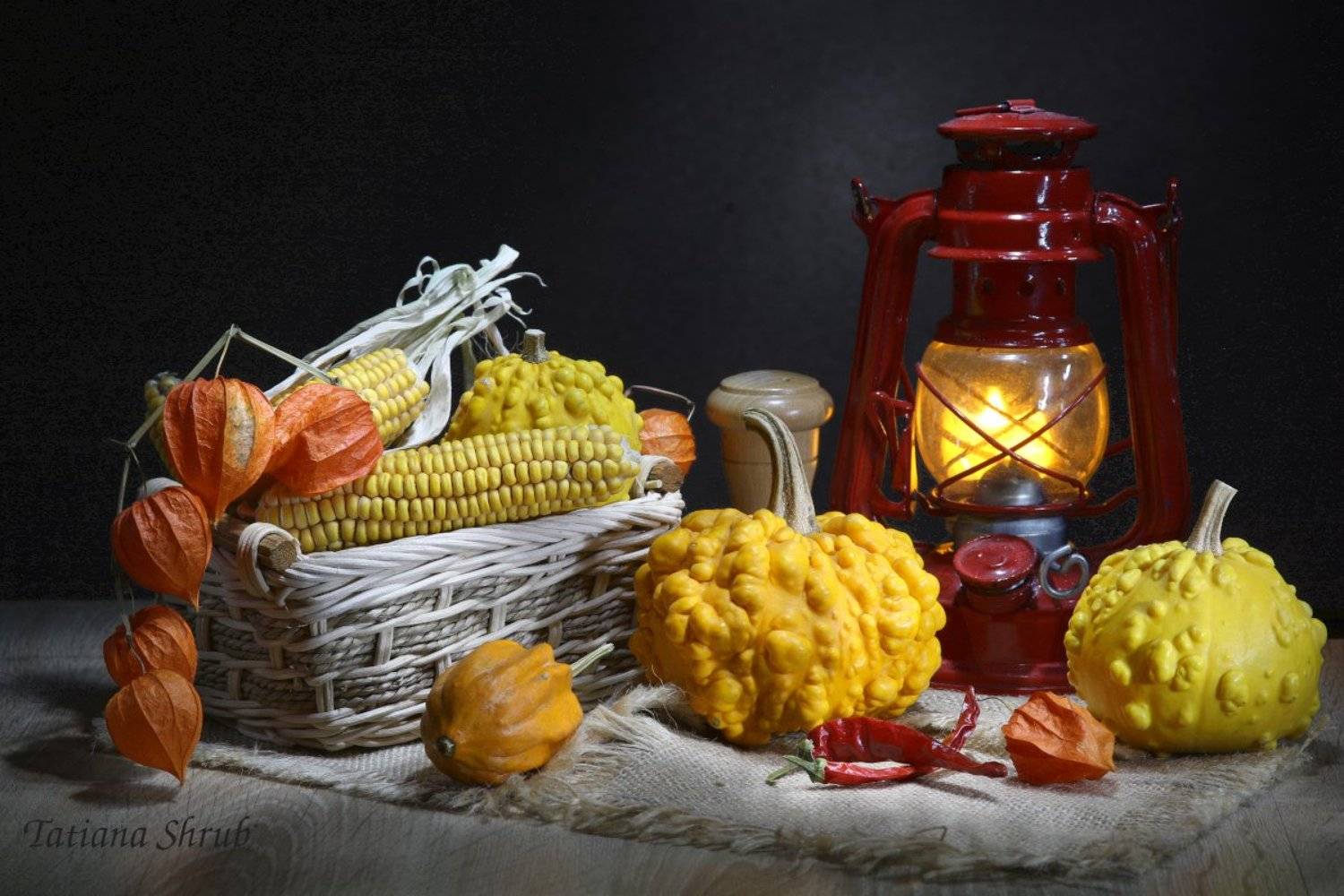 овощи, тыквы, декоративные, корзинка, лампа, Шруб (Беляева) Татьяна