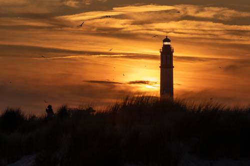 Lighthouse of Risban in Dunkirk. Dunkirk, Hauts-de-France, France.
