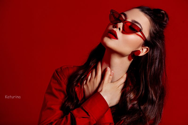 фотография, портрет, портретная фотография, девушка в красном, red, женская красота  фото превью