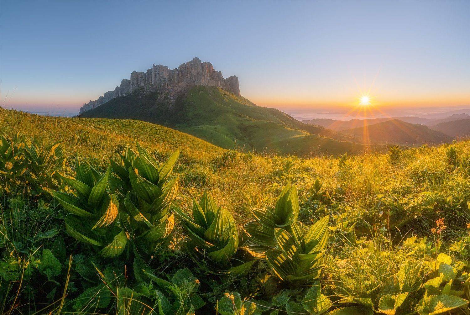 западный кавказ, большой тхач, рассвет, лето, Николай Мысливцев