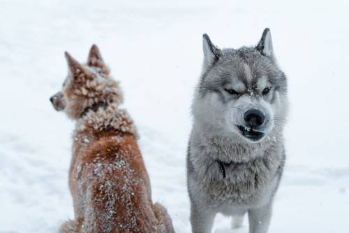 sled dogs in the Murmansk region