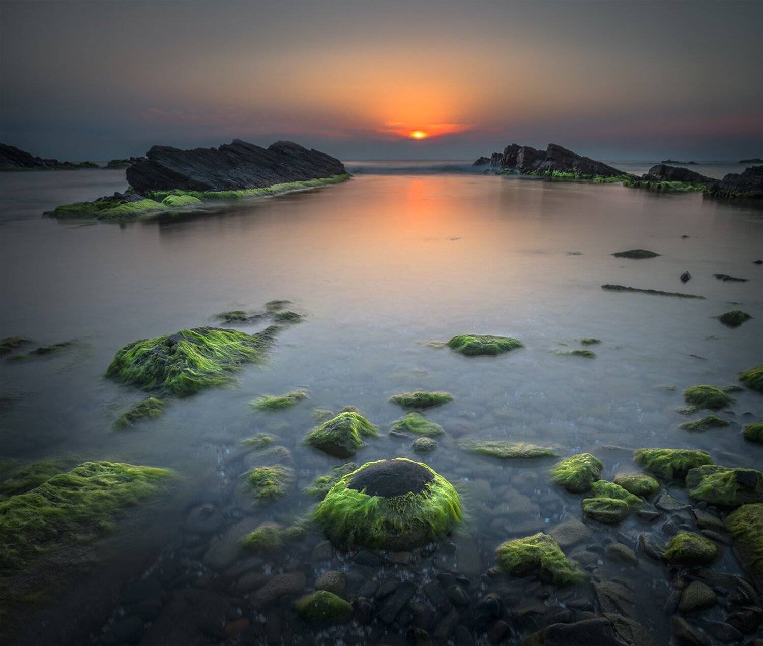 landscape, nature, scenery, sea, light, sunlight, morning, sunrise, down, waves, rocks, clouds, colors, longexposure, view, sky, , пейзаж, море, рассвет, Александър Александров