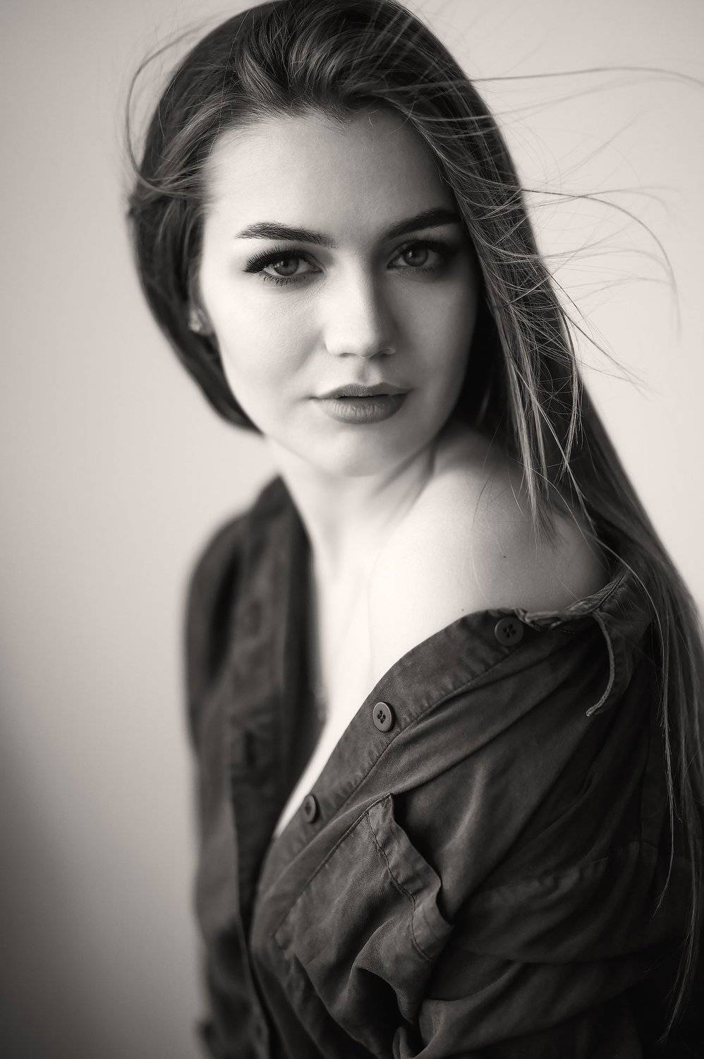 девушка, портрет, монохром, Владислав Жуков