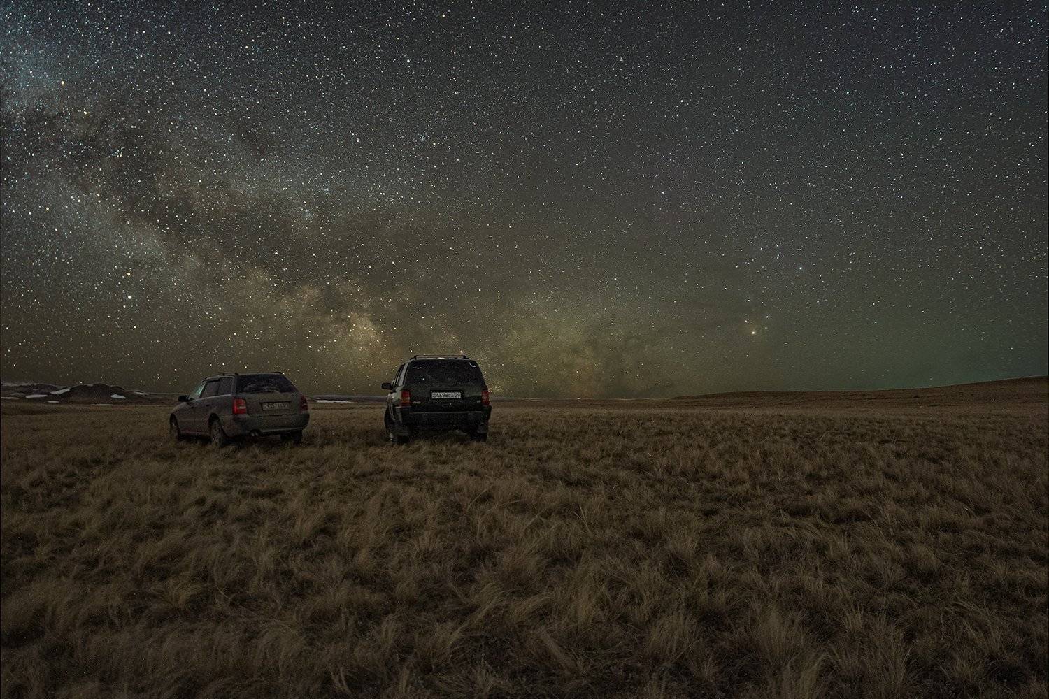 ночь, пейзаж, ночной пейзаж, природа, красота, космос, звезды, небо, авто, машина, длинная выдержка, степь, трава, млечный путь, Евгений Бондарь