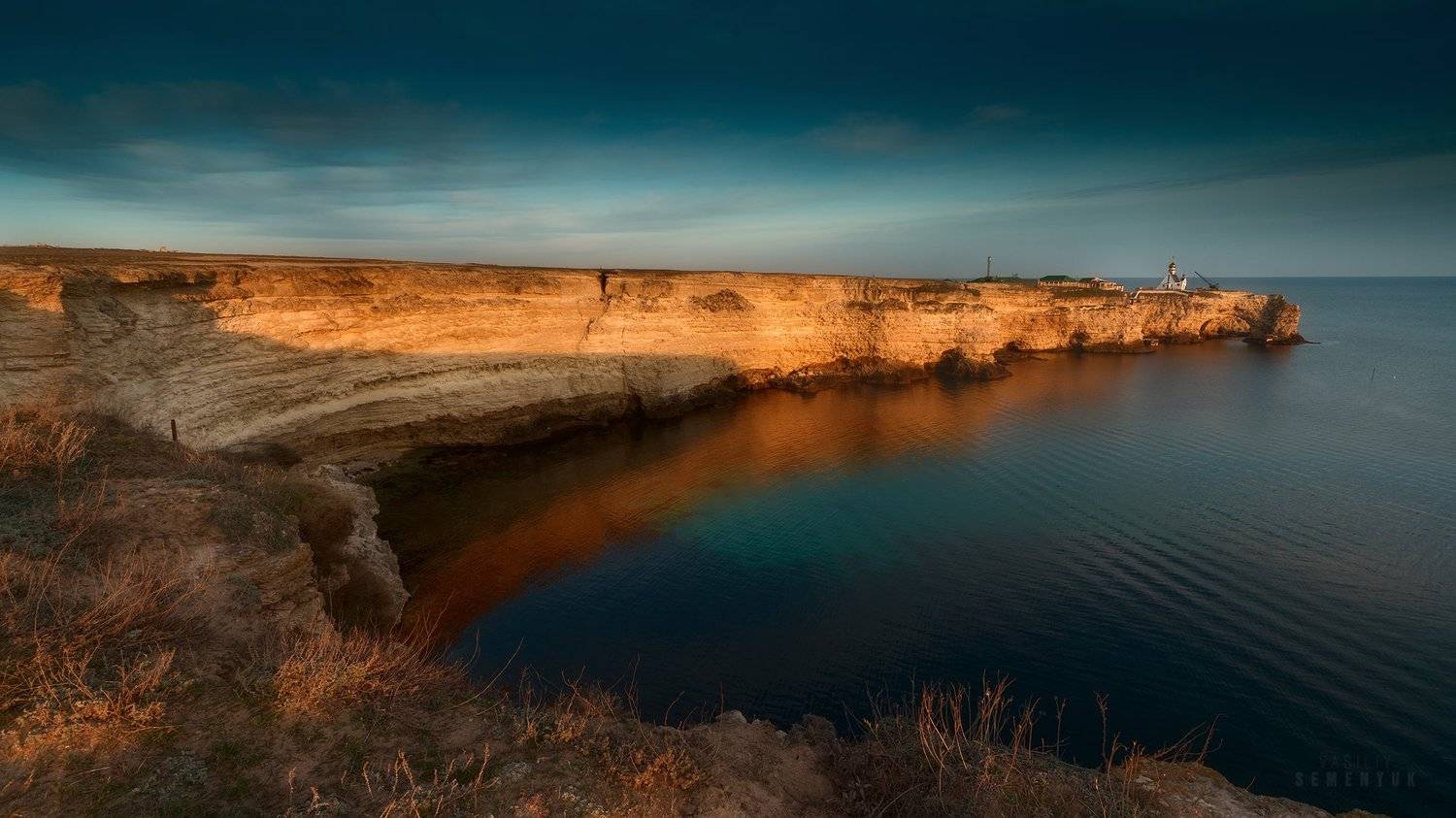 крым, тарханкут, большой атлеш, море, скалы, берег, закат, пейзаж, crimea, sea, coastal, rocks, dusk, sunset, seascape., Семенюк Василий