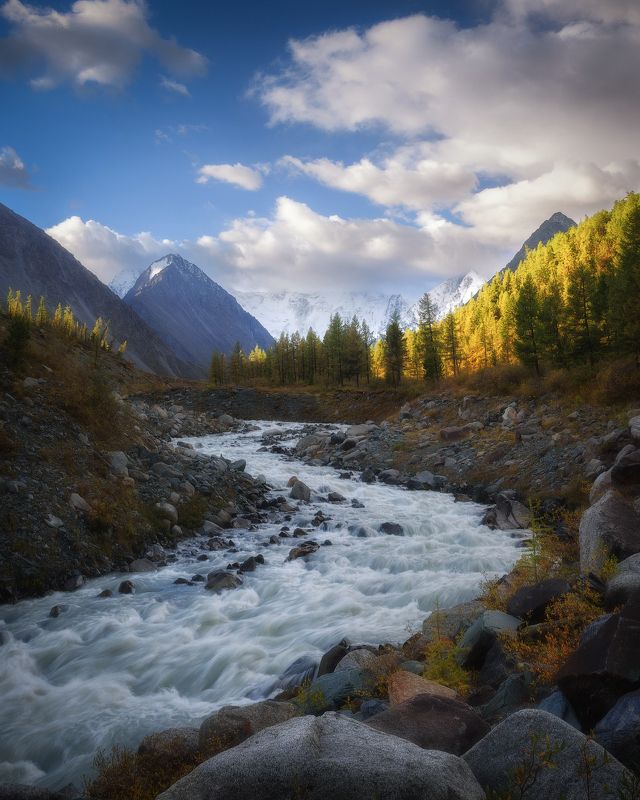 алтай, горный алтай, горы, усть-коксинский район, катунский хребет, природный парк белуха, белуха, массив белухи, река аккем, горная река, ак-кем, аккем, перед грозой, altai mountains Ак-Кем. Перед бурей фото превью