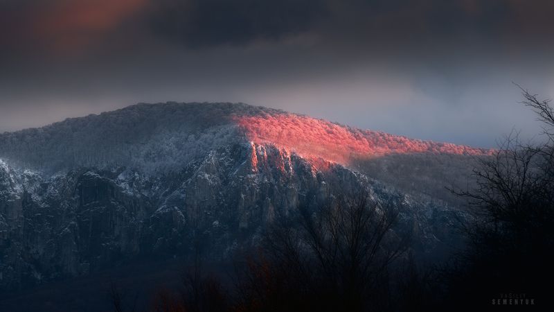 крым, седам-кая, осень, закат, буря, пейзаж, горы, mountain, crimea, snow storm, last light, landscape Последний луч. фото превью