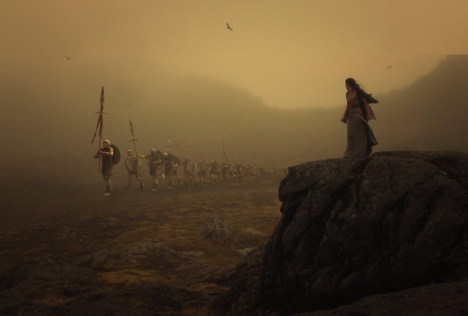 девушка, скалы, легионеры, Sergii Vidov