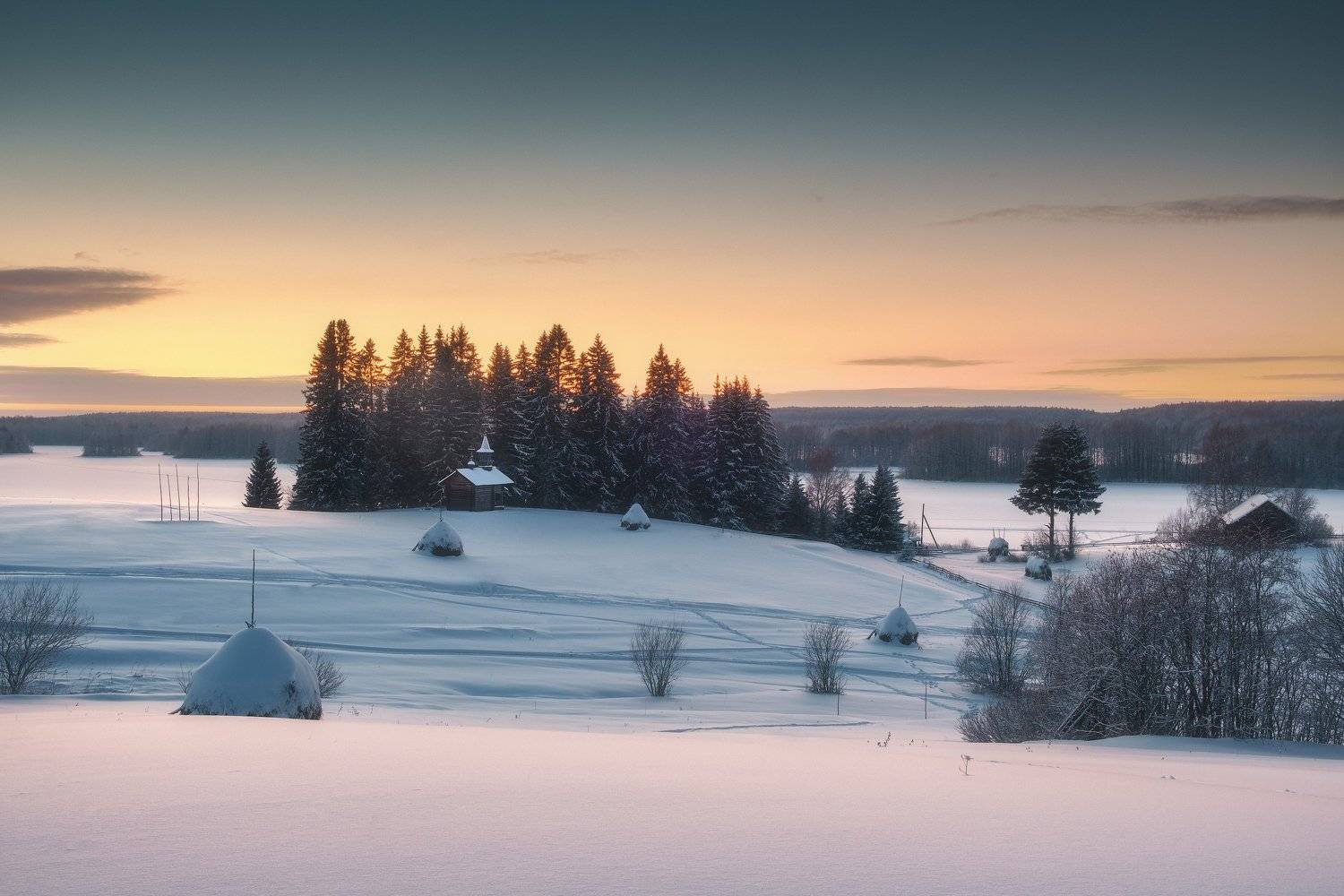 россия, архангельская область, русский север, кенозеро, кенозерье, национальный парк, пейзаж, природа, церковь, озеро, мыза, закат, лед, зима, снег, Оборотов Алексей