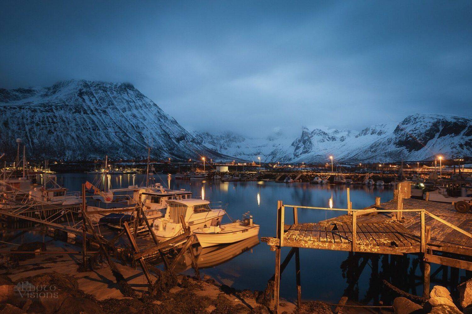 norway,arctic,northern,north,night,harbor,boats,tromvik,tromsoe,tromso,, Adrian Szatewicz