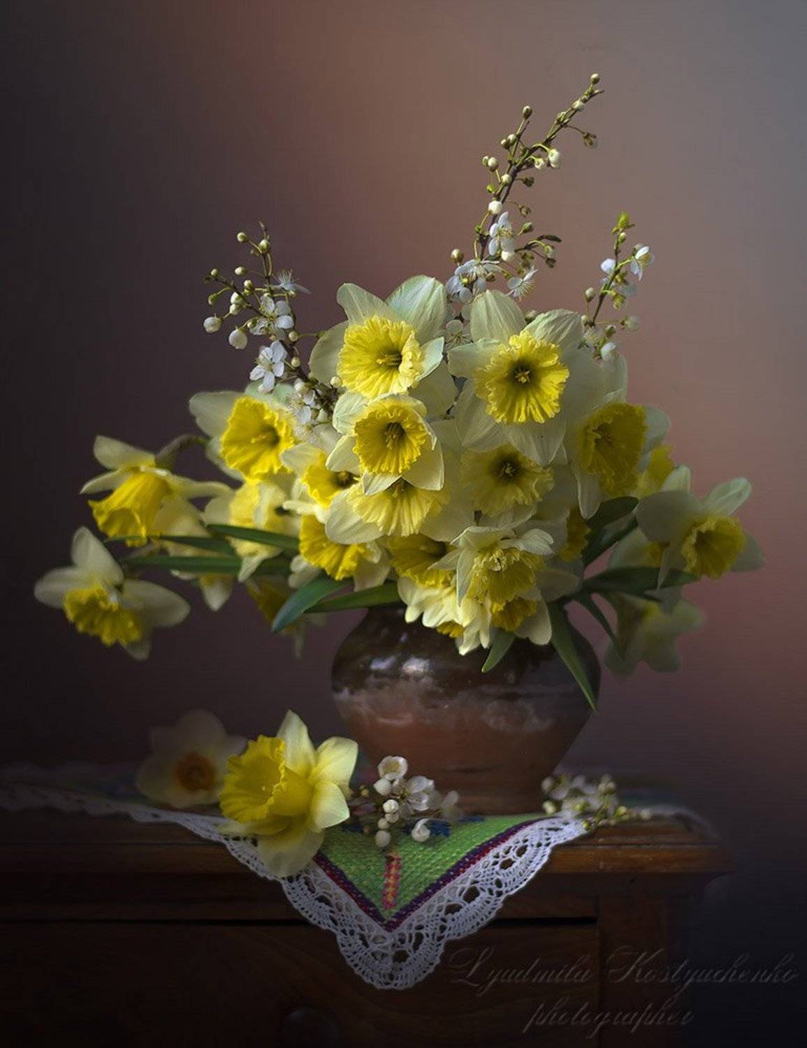 художественное фото,натюрморт,букет с цветами,весна,нарциссы.., Людмила Костюченко