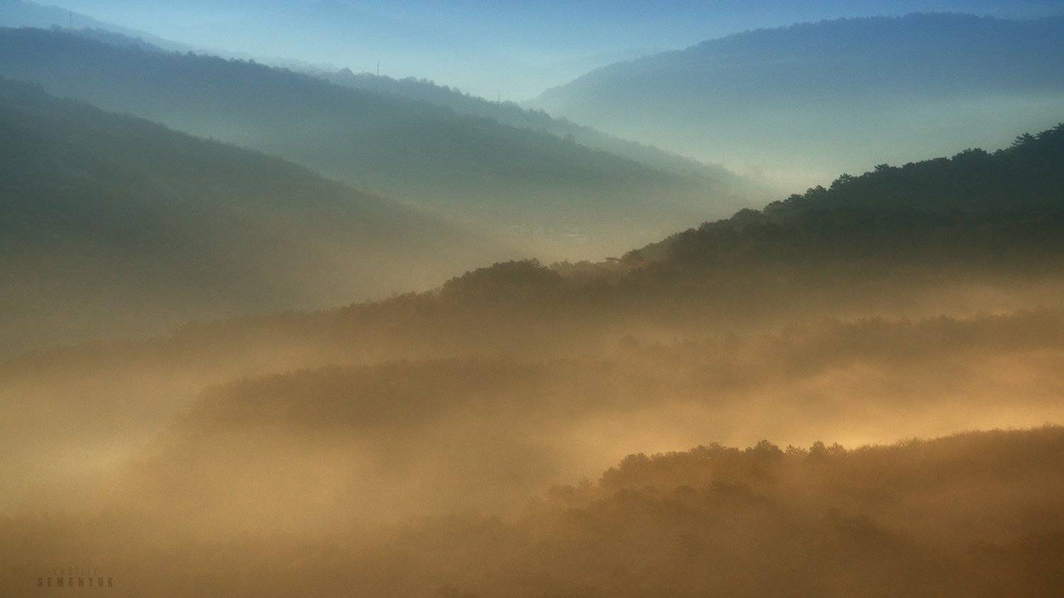 крым, весна, рассвет, горы, туман, кача, mountain, minimalism, dawn, myst, fog, crimea., Семенюк Василий