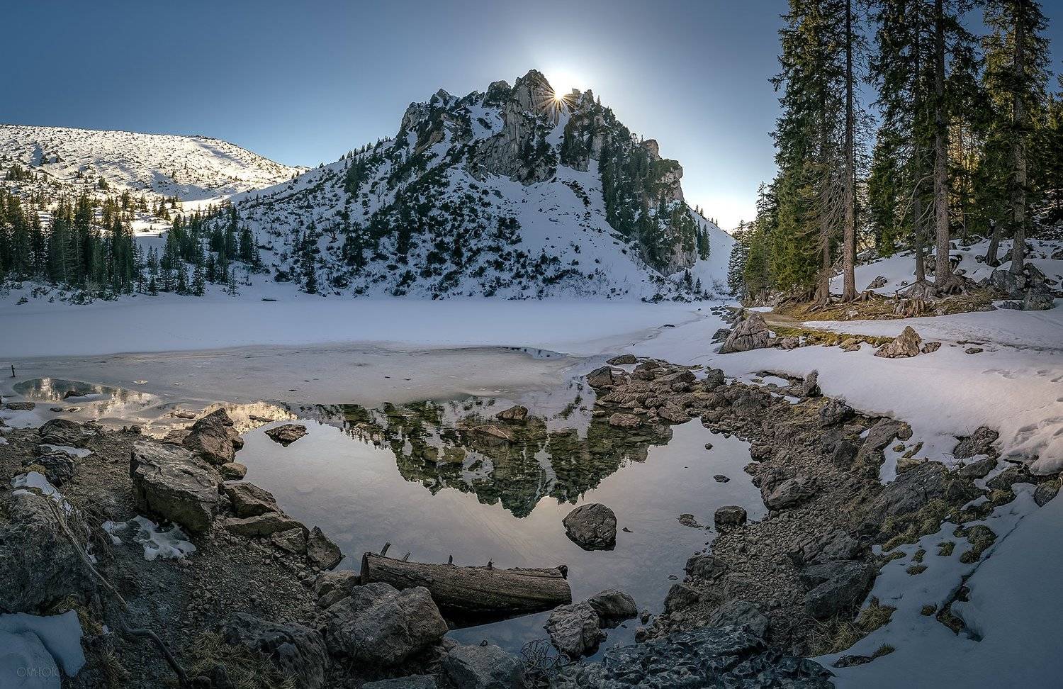 горное озеро, альпы, бавария, солнце, вечер, Олег Мильбергер