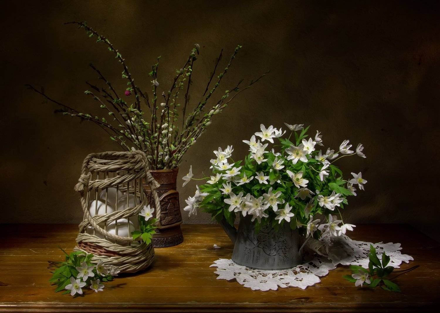 натюрморт. верба, ветреница, Татьяна Феденкова