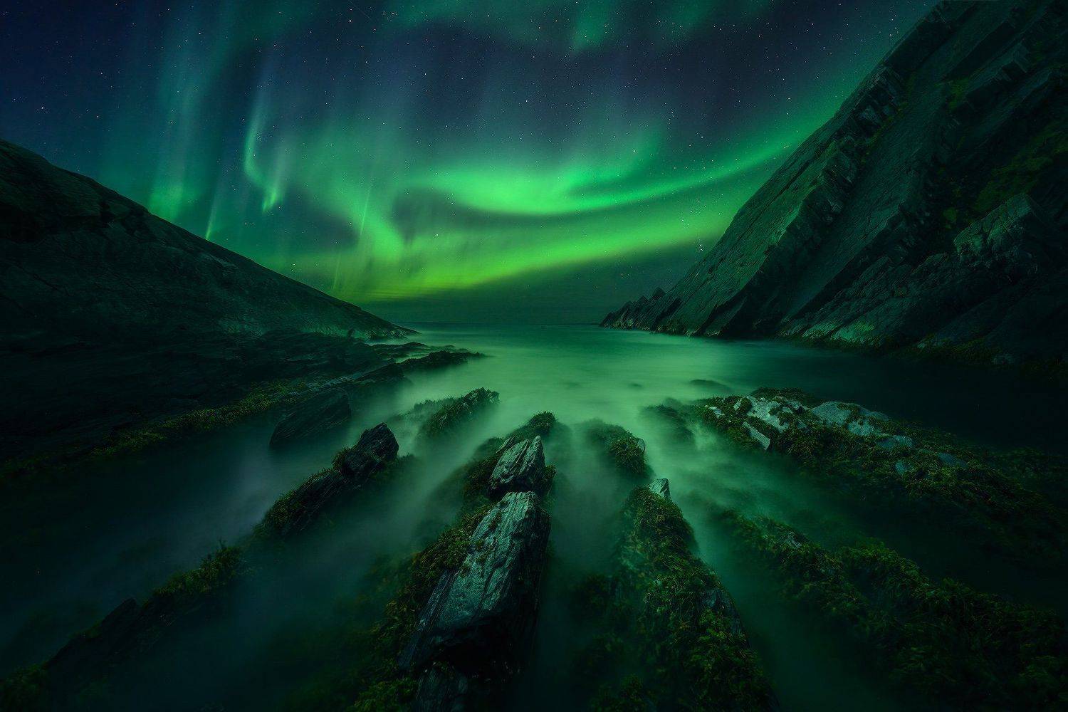 пейзаж, север, кольский, сияние, Александр Дударев