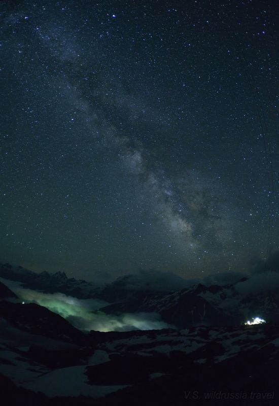 Эльбрус, Кавказ, Россия, горы, небо, звёзды, ночь, Млечный Путь, высота, шагнивнеизведанное Эльбрусиада (из цикла) фото превью