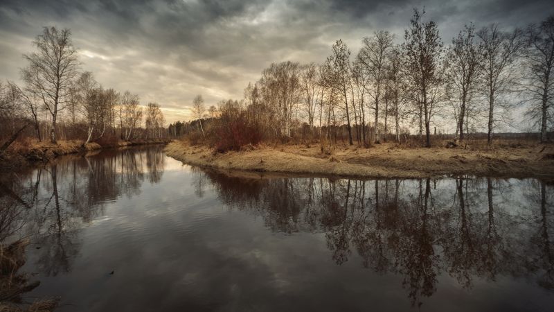 Отражение. Половодье на реке Иска фото превью