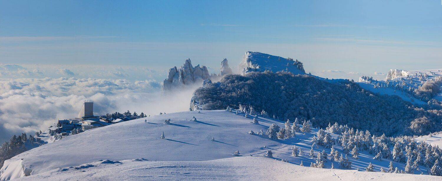 ай-петри, зубцы ай-петри, изморозь, зима, туман, ялта, крым, крымские пейзажи, снег, плато ай-петри, Serge Titov