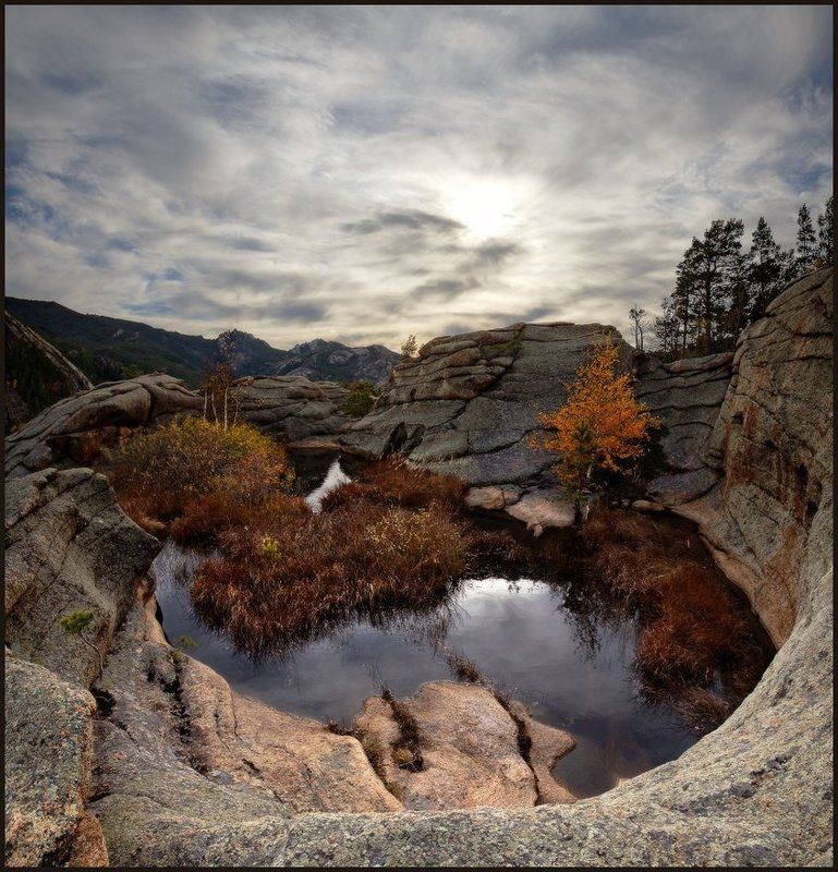 Вечер, Вода, Горы, Казахстан, Каркаралы, Скалы, Ярославский Виталий Оазис фото превью