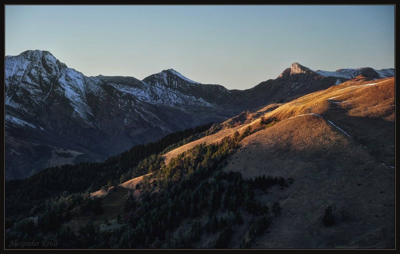 кавказ, кчр, горы, осень, вечер, Александр Круль