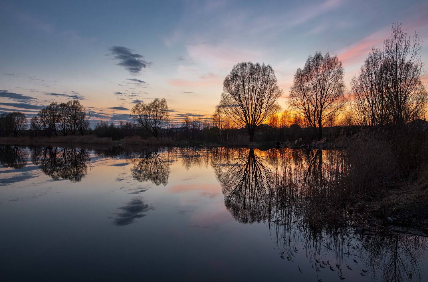 пейзаж, кулебаки, landscape, весна, spring, sunset, закат, water, пруд, pond, Владимир Васильев