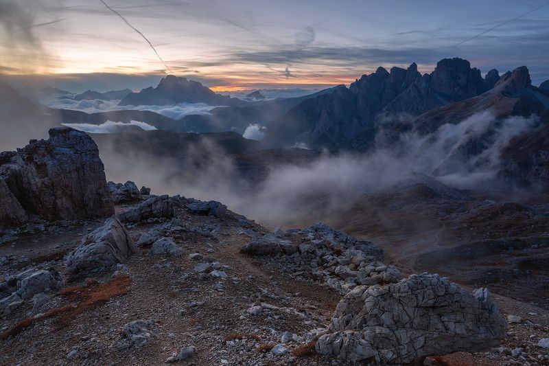 италия, доломиты, горы, облака, закат, осень, природа, landscape, italy, dolomites Закат в Доломитах. фото превью