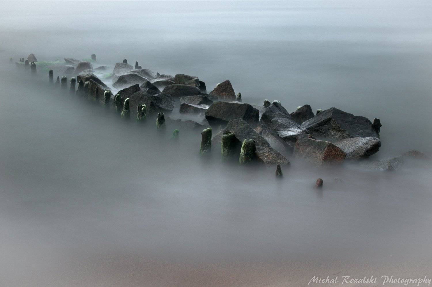 long exposure, sea, ,rocks, ,boulders, ,horizon, ,blue, ,sky, ,landscape, ,photo, ,fog, ,misty, ,foggy, ,blur, Michal Rozalski
