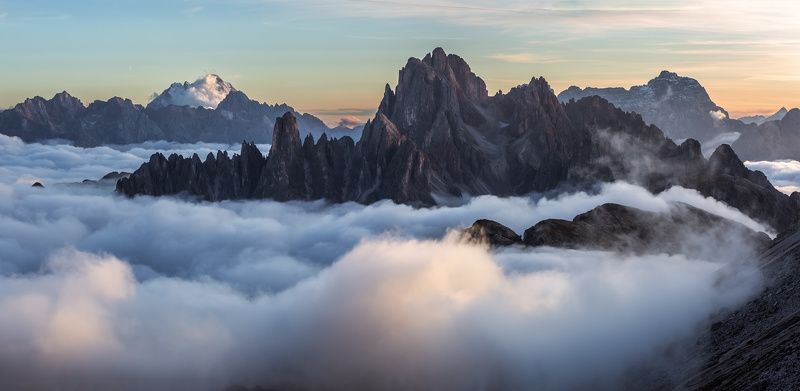 италия, доломиты, горы, облака, закат, осень, природа, landscape, italy, dolomites Осенью в Доломитах. фото превью