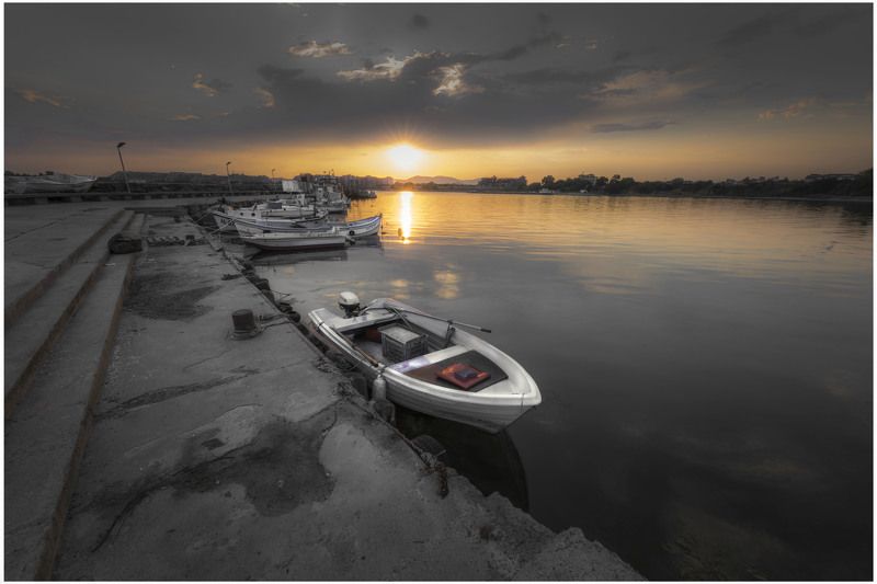 #sea#sunset#boat#seascape Sunset and the sea фото превью