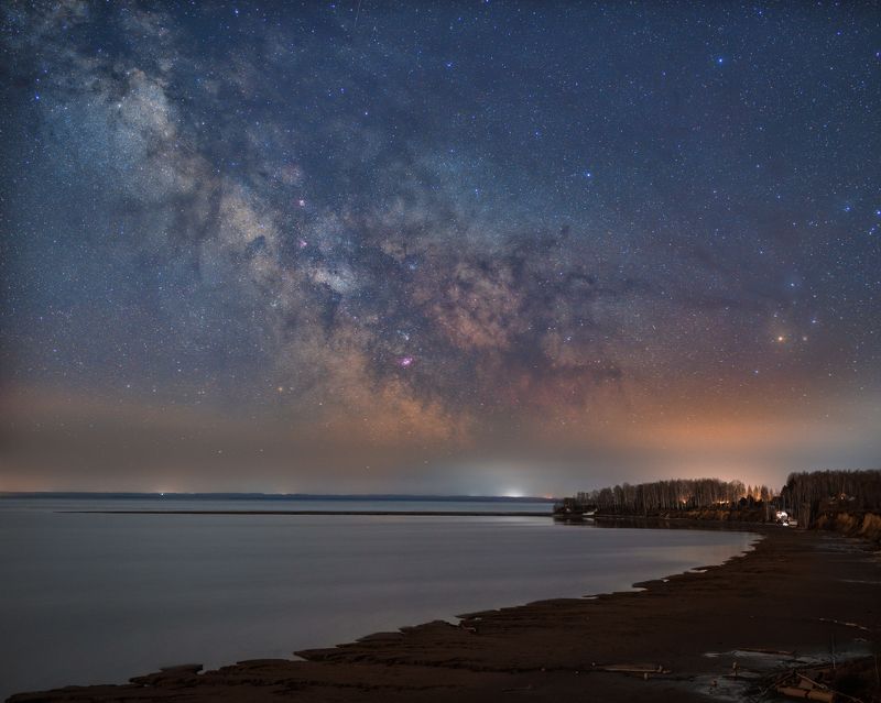 Ночь на берегу обского моря фото превью