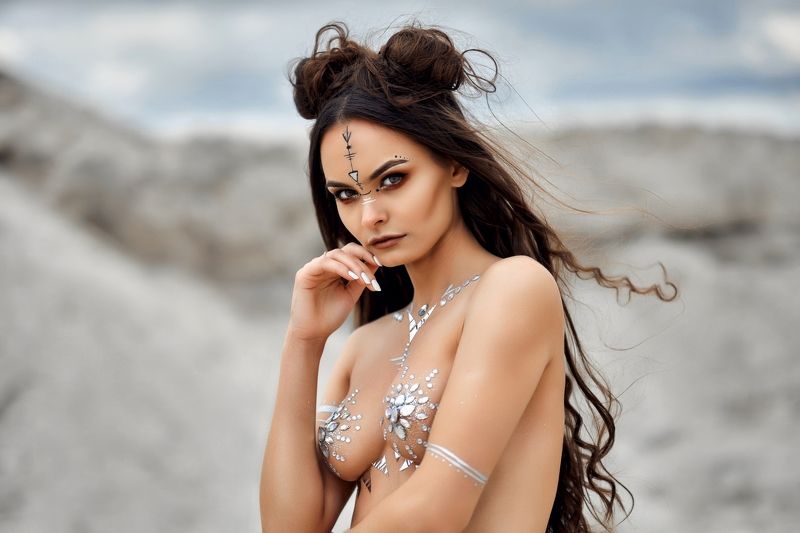 портрет, девушка, озеро, вода,  ню, песок MARINA фото превью