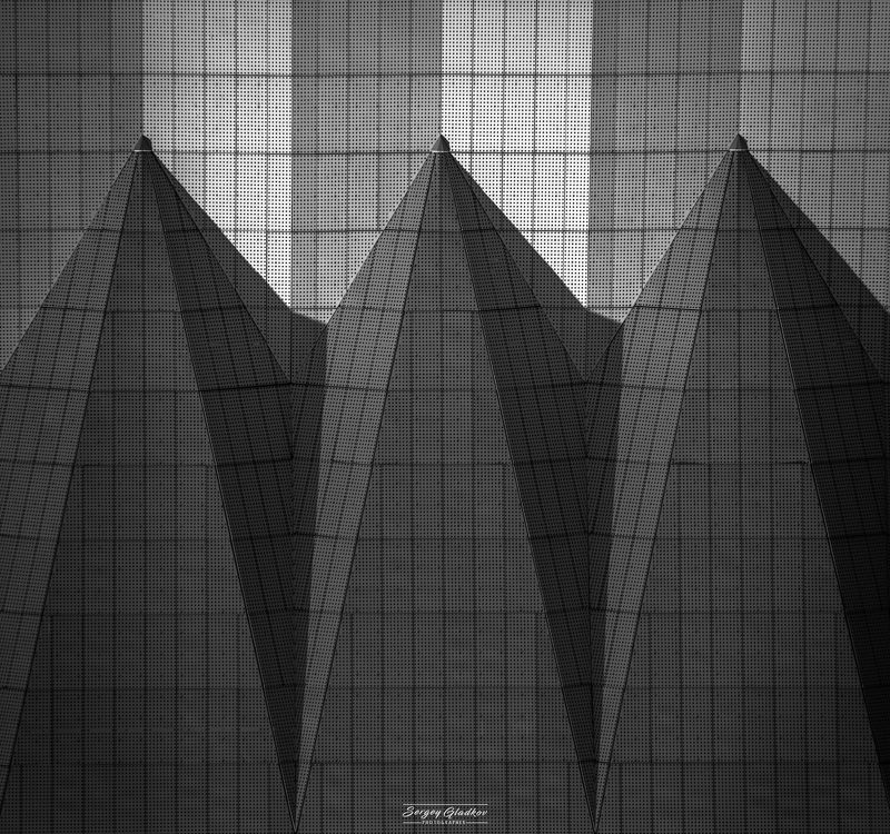 architecture, modern, design, abstract, triangles, black, white, shadow, urban, city, geometry, russia, rostov on don Геометрия Ростова фото превью