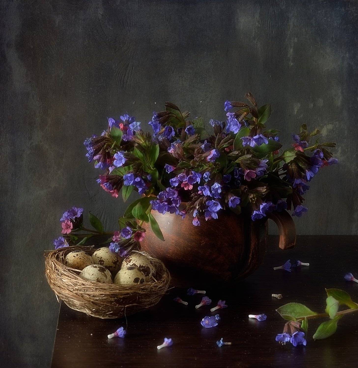 натюрморт,весна,медуница,гнездо, Наталия К