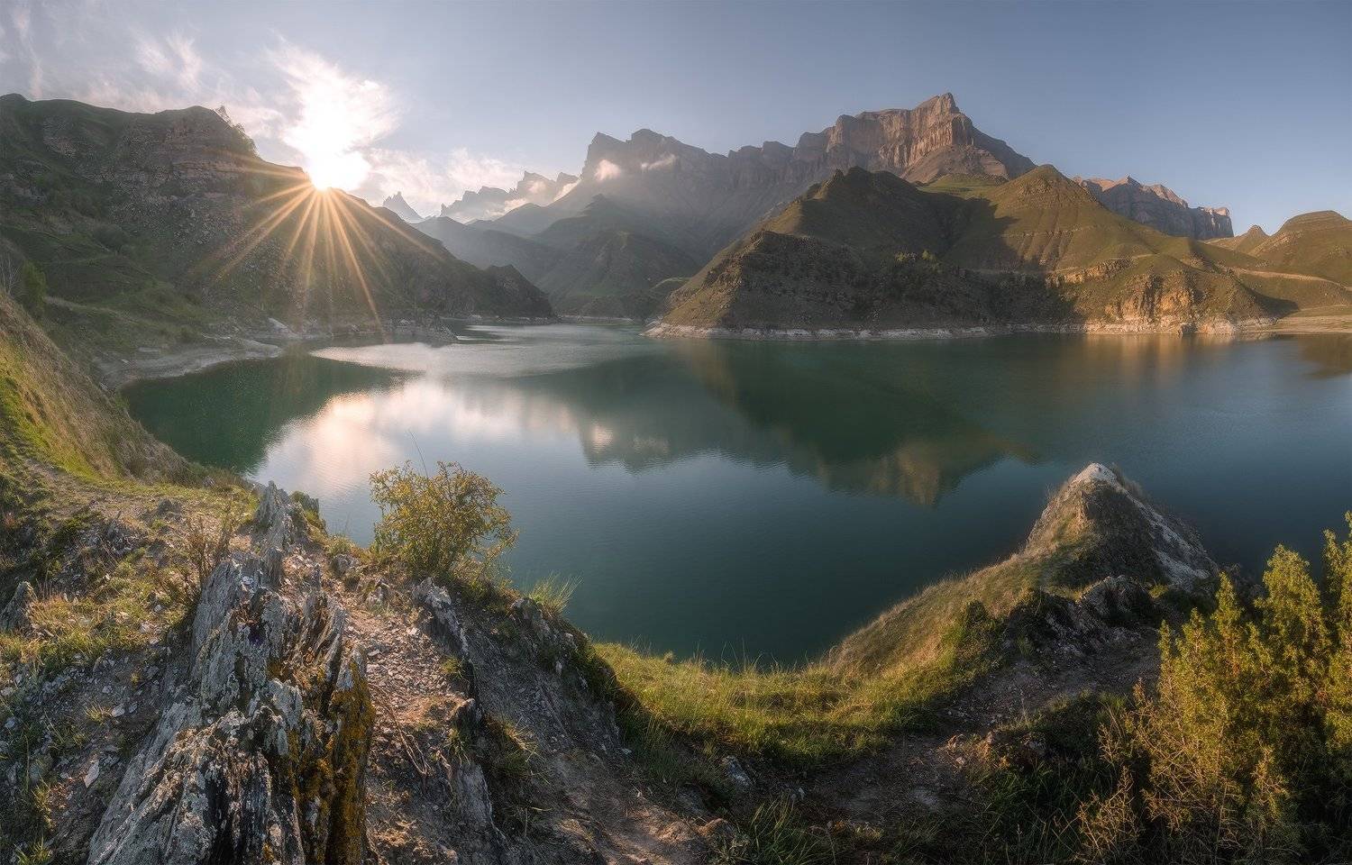 кавказ, кабардино-балкприя, былым, гижгит, озеро, закат, скалистый хребет, Николай Мысливцев