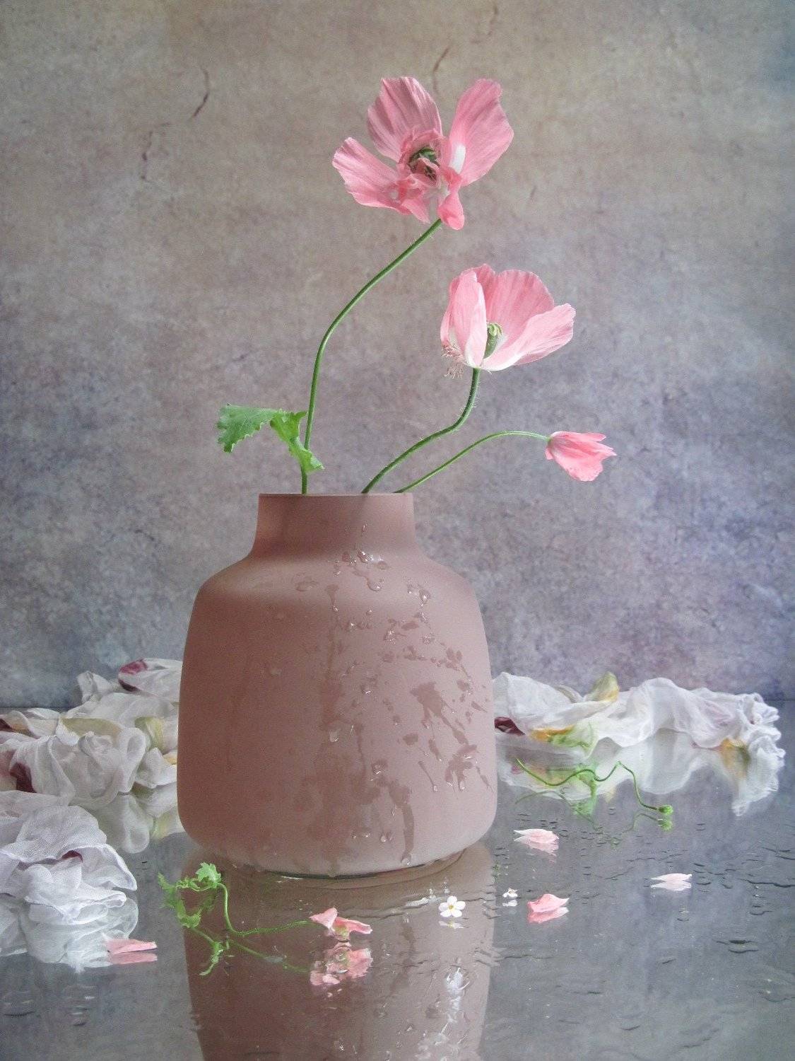 цветы, букет, маки, стекло, шарф, Наталия Тихомирова